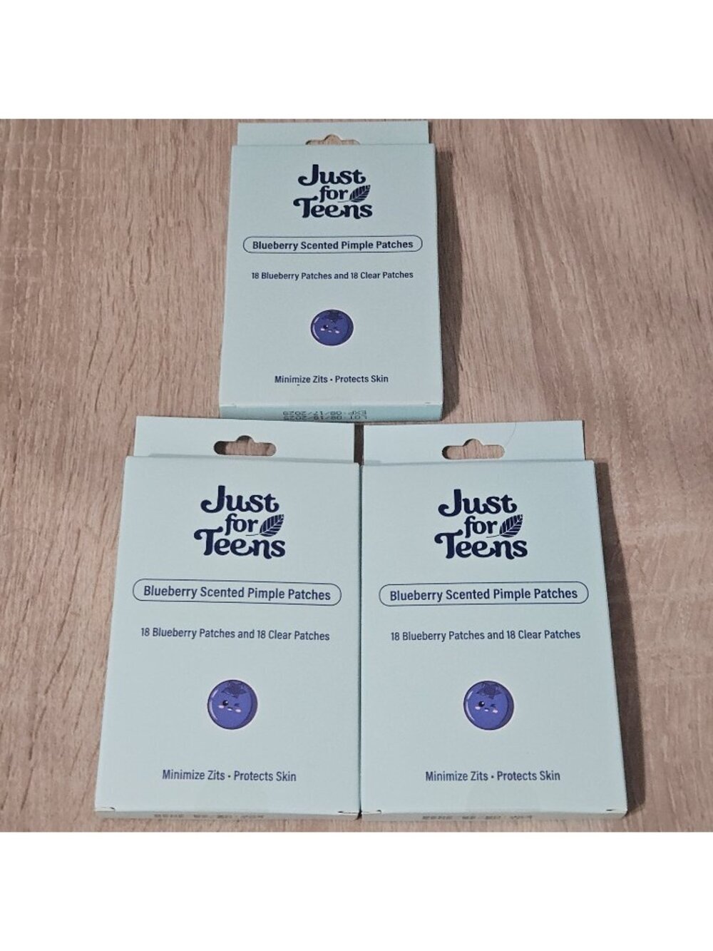 Lot Of 3 Just For Teens Blueberry Scented Pimple Patches Exp 08/2028
